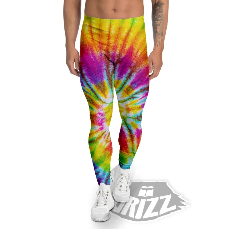 Tie Dye Colorful Hippie Print Men's Leggings