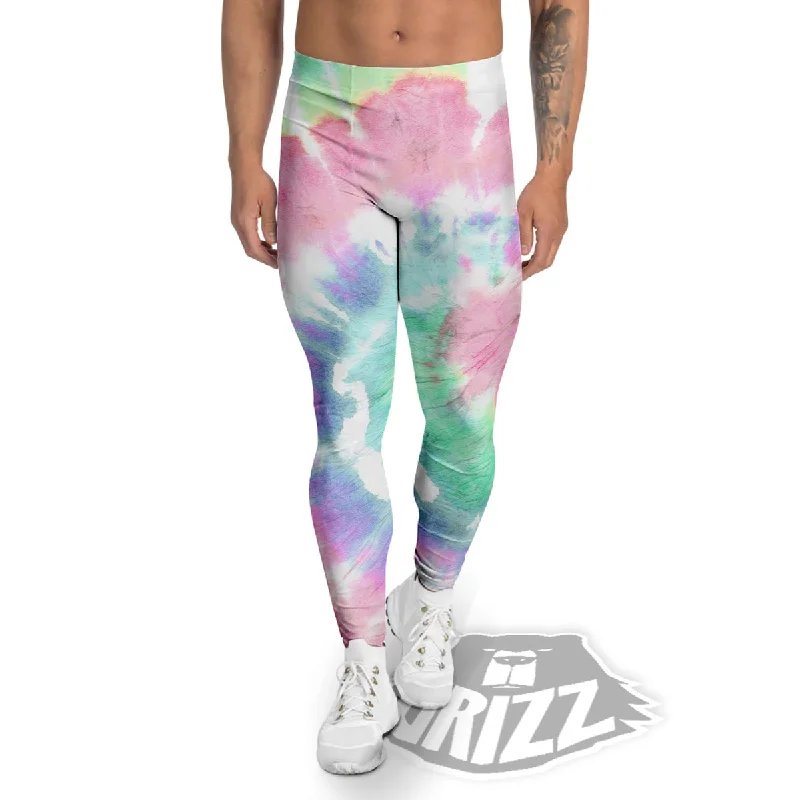 Tie Dye Colorful Spiral Print Men's Leggings