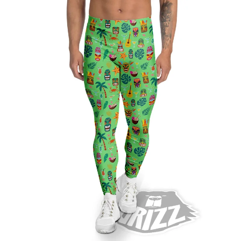 Tiki Colorful Print Pattern Men's Leggings