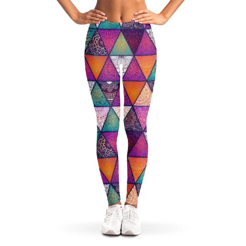 Big Discounts Triangle Bohemian Mandala Pattern Print Women's Leggings