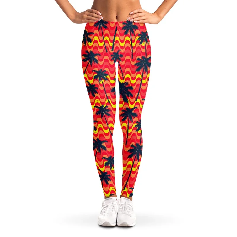 Unbeatable Prices Trippy Palm Tree Pattern Print Women's Leggings