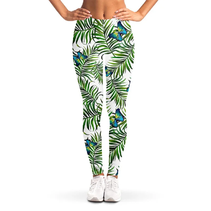 Deal Alert Tropical Butterfly Pattern Print Women's Leggings