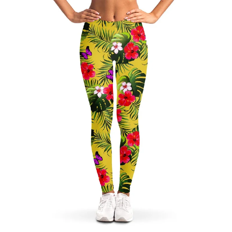 Reduced Prices Tropical Exotic Hawaiian Pattern Print Women's Leggings