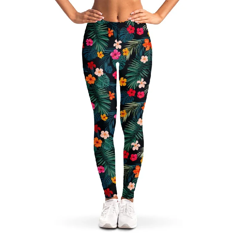 Price Reduction Tropical Flowers Hawaii Pattern Print Women's Leggings