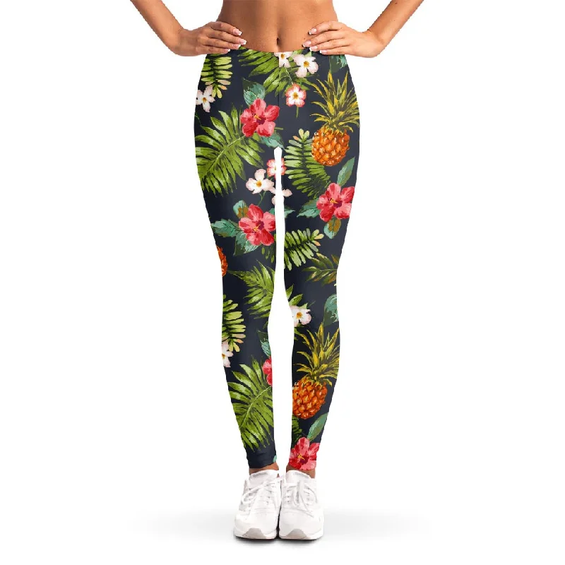 Limited Availability Tropical Hawaii Pineapple Pattern Print Women's Leggings
