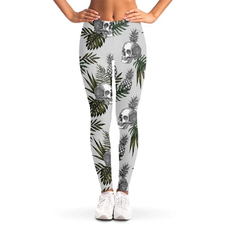 Bargain Prices Tropical Pineapple Skull Pattern Print Women's Leggings