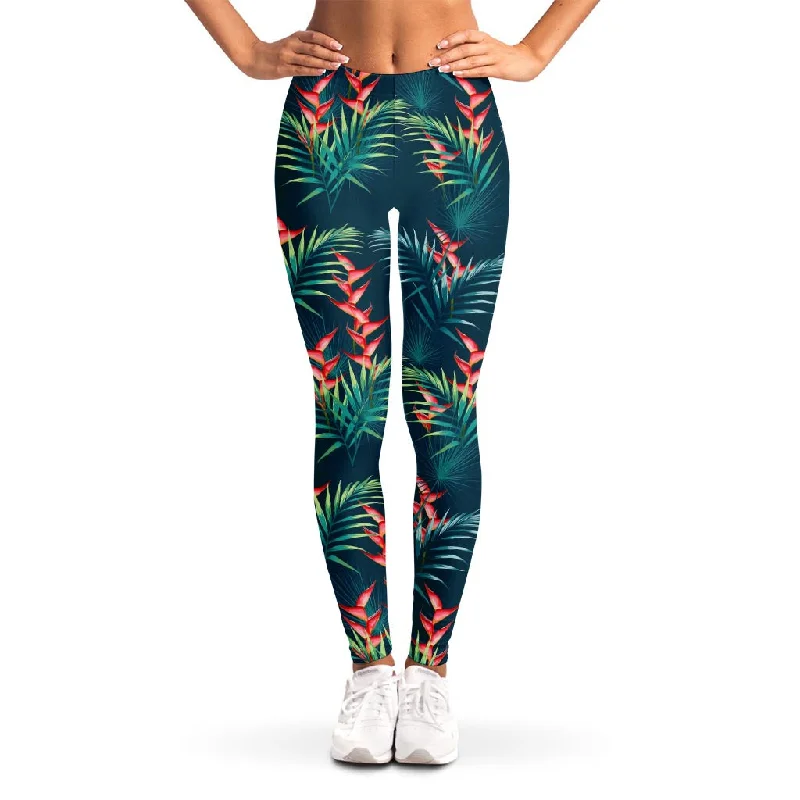 Savings Alert Tropical Plants Hawaii Pattern Print Women's Leggings