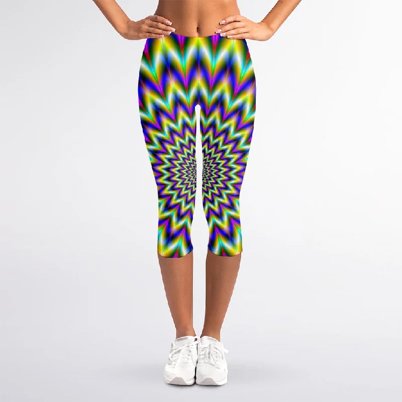 Don’t Miss Out Twinkle Psychedelic Optical Illusion Women's Capri Leggings