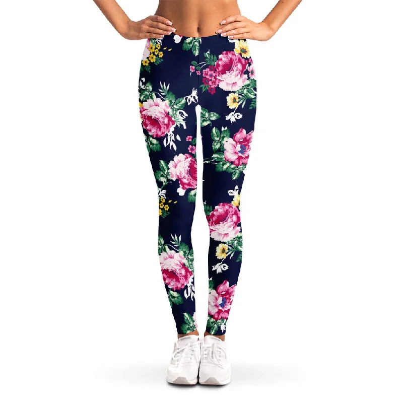 Special Savings Vintage Blossom Floral Pattern Print Women's Leggings