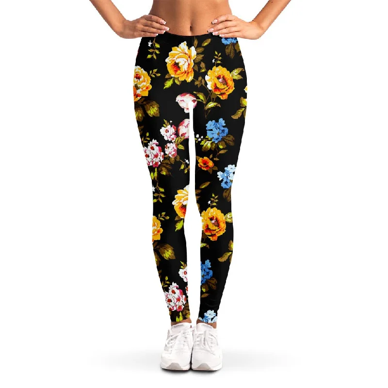 Price Drop Vintage Floral Flower Pattern Print Women's Leggings