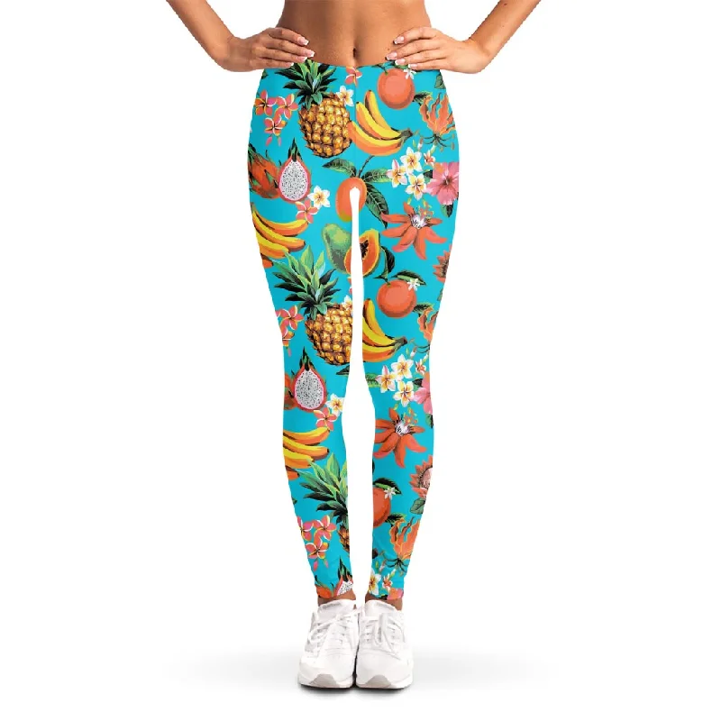 Steals and Deals Vintage Tropical Fruits Pattern Print Women's Leggings