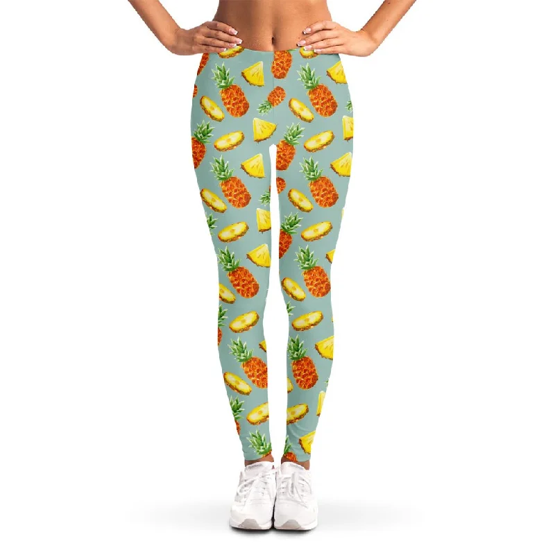 Reduced Prices Watercolor Pineapple Pattern Print Women's Leggings