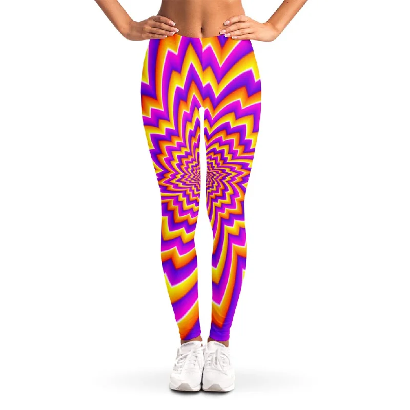 Instant Discount Yellow Expansion Moving Optical Illusion Women's Leggings