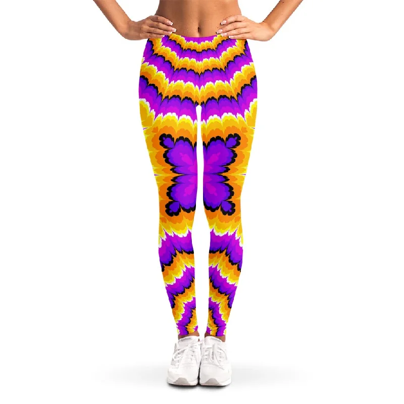 Great Deals Yellow Explosion Moving Optical Illusion Women's Leggings