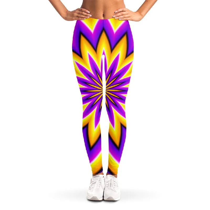 Fantastic Offers Yellow Flower Moving Optical Illusion Women's Leggings