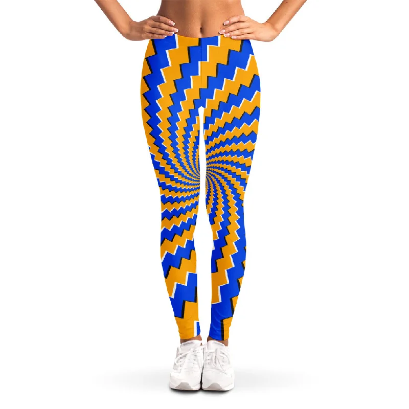 Daily Deals Yellow Spiral Moving Optical Illusion Women's Leggings