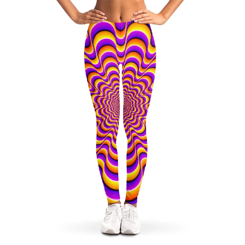 Can't Miss Yellow Splashing Moving Optical Illusion Women's Leggings