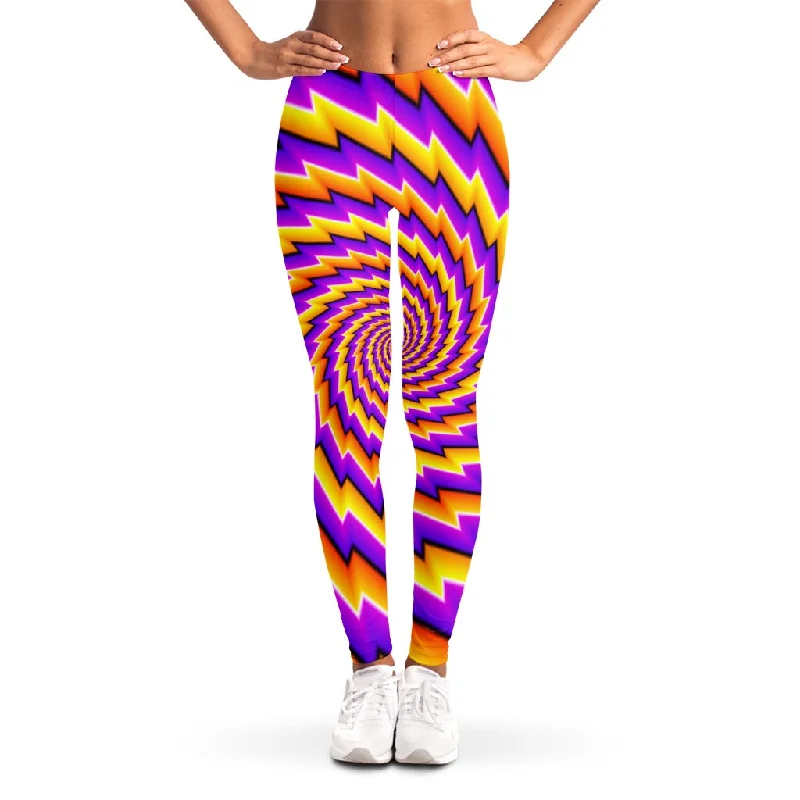 Savings Event Yellow Twisted Moving Optical Illusion Women's Leggings