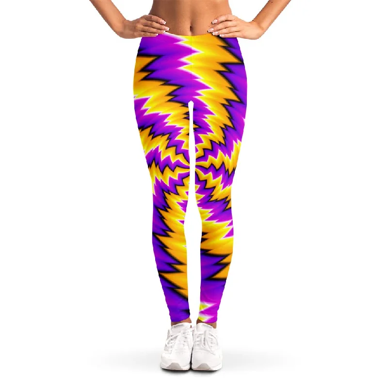 Discount Days Yellow Vortex Moving Optical Illusion Women's Leggings