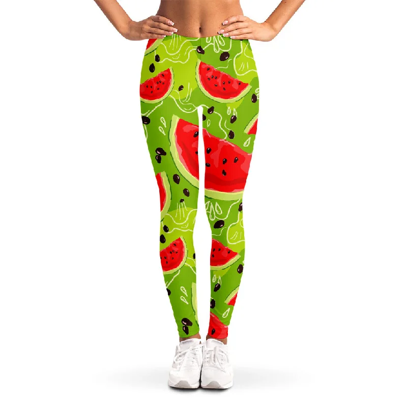 Savings Spectacular Yummy Watermelon Pieces Pattern Print Women's Leggings