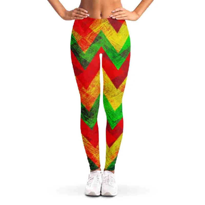 Price Buster Zig Zag Reggae Pattern Print Women's Leggings
