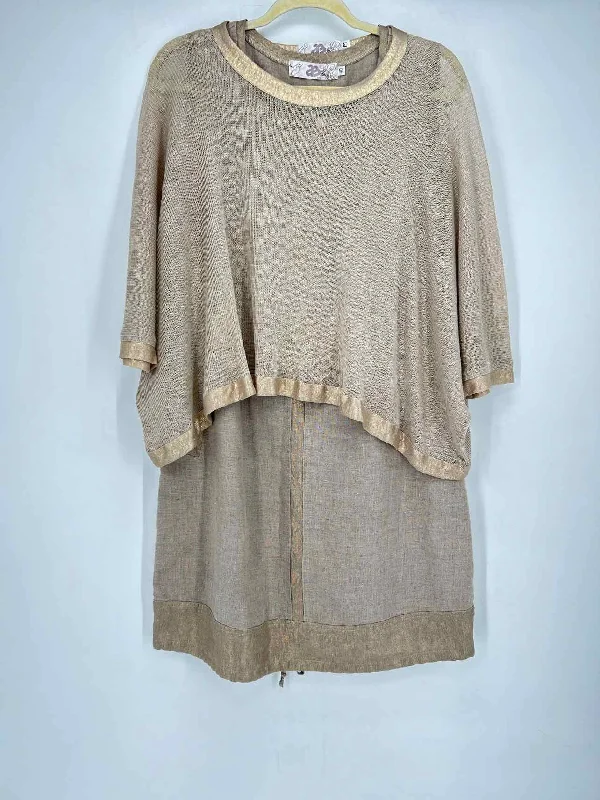 AB Nahlik Size M/L Desert Tan Linen 2 PC Dress