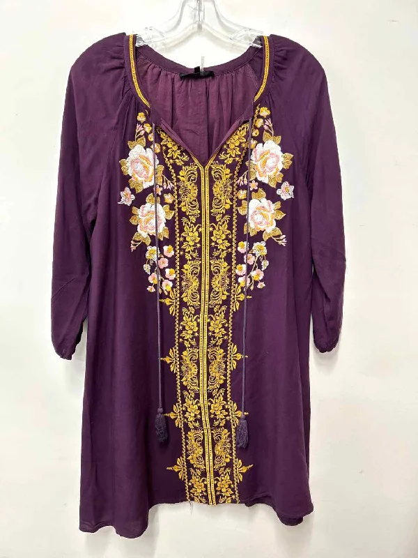 Andre By Unit Size M Purple Embroidered Dress