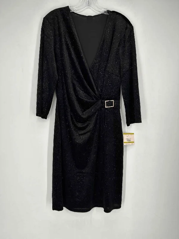 Anne Klein Size 14 Black Glitter Velvet NWT Dress