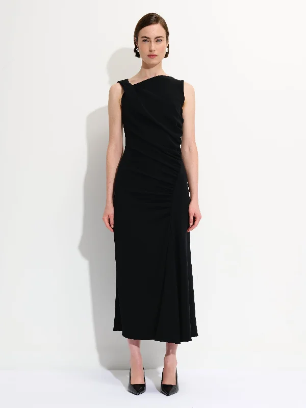 Asymmetrical Gathered Dress