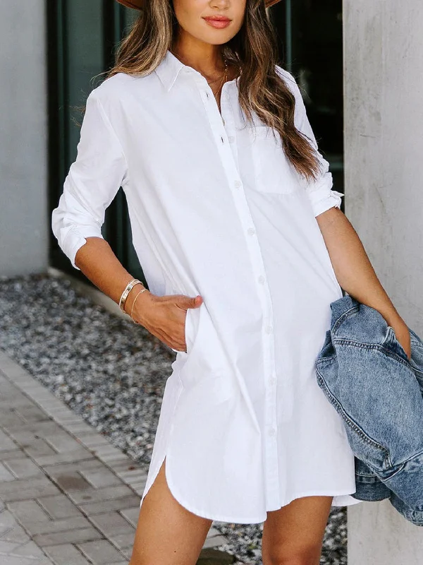 Exclusive Offers Raelynn Button Up Collared Neck Long Sleeve Shirt Dress
