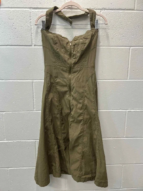 By Anthropologie Size S Olive Halter Dress