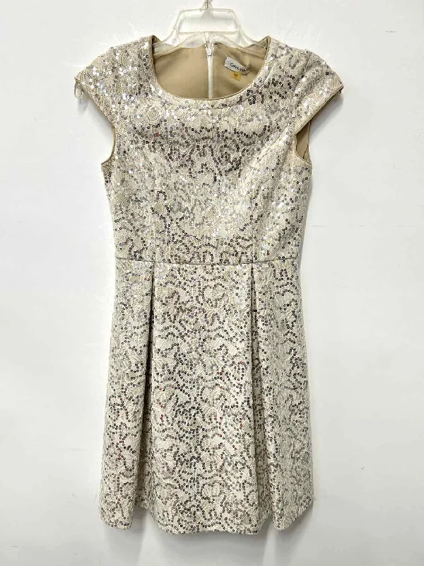 Calvin Klein Size 4 Champagne Sparkle Dress