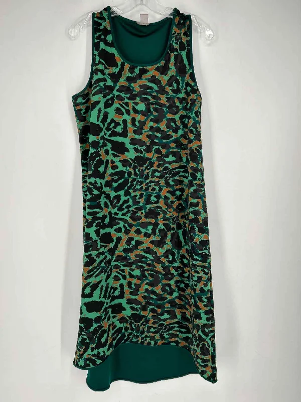 Chicos Size 2 Green Print Dress