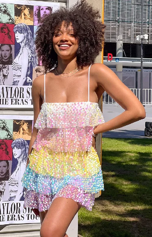 Price Drop Darcy Rainbow Sparkle Mini Dress