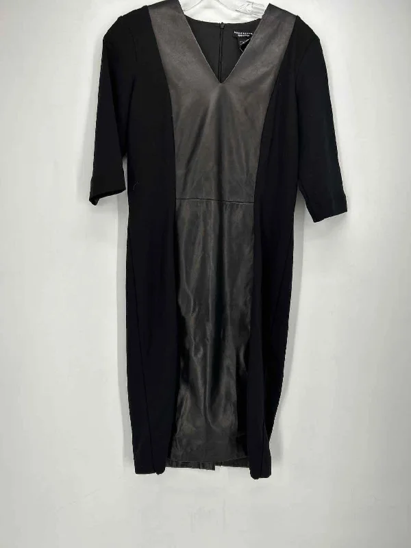 Doncaster Size 4 Black Leather Panel Dress