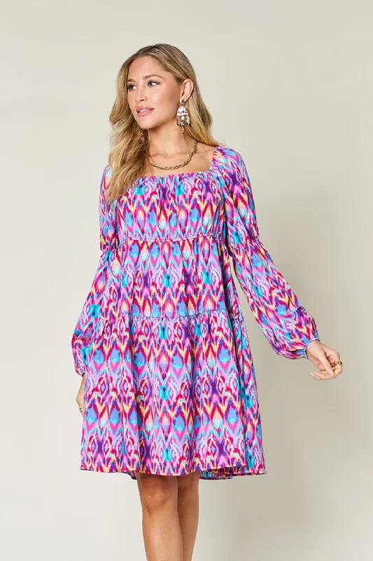 Today’s Deal Juliette Full Size Printed Long Sleeve Dress