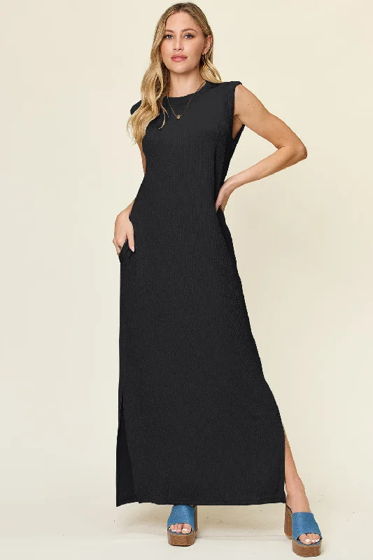The Best Prices Oaklynn Full Size Texture Mock Neck Sleeveless Maxi Dress