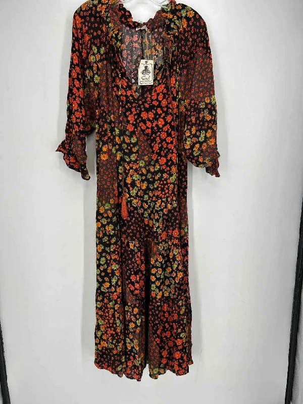 Easel Size L Black Floral NWT Maxi