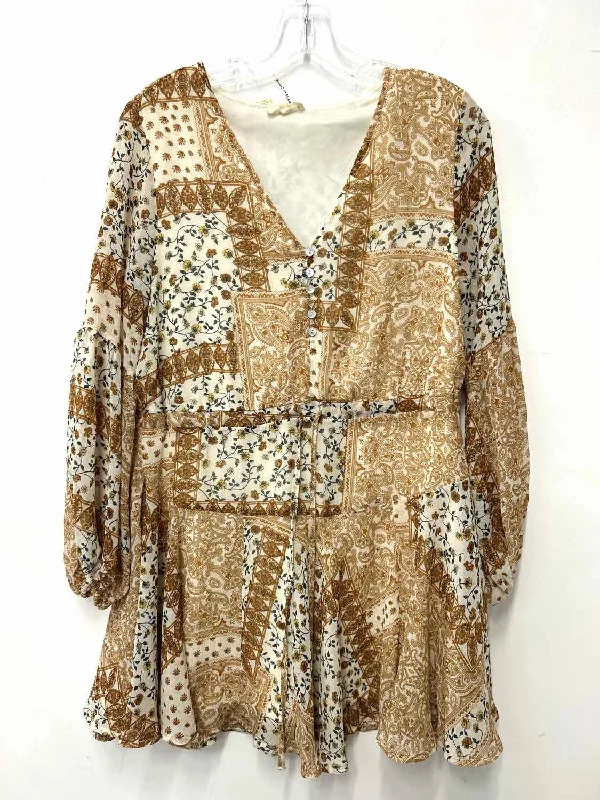 Entro Size S Tan Floral Dress