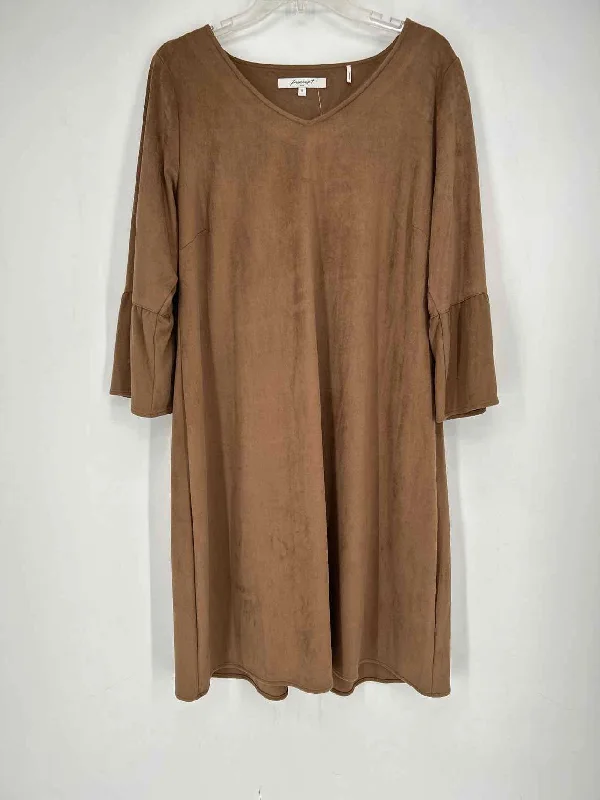 Foxcroft Size 12 Milk Chocolate Faux Suede Dress