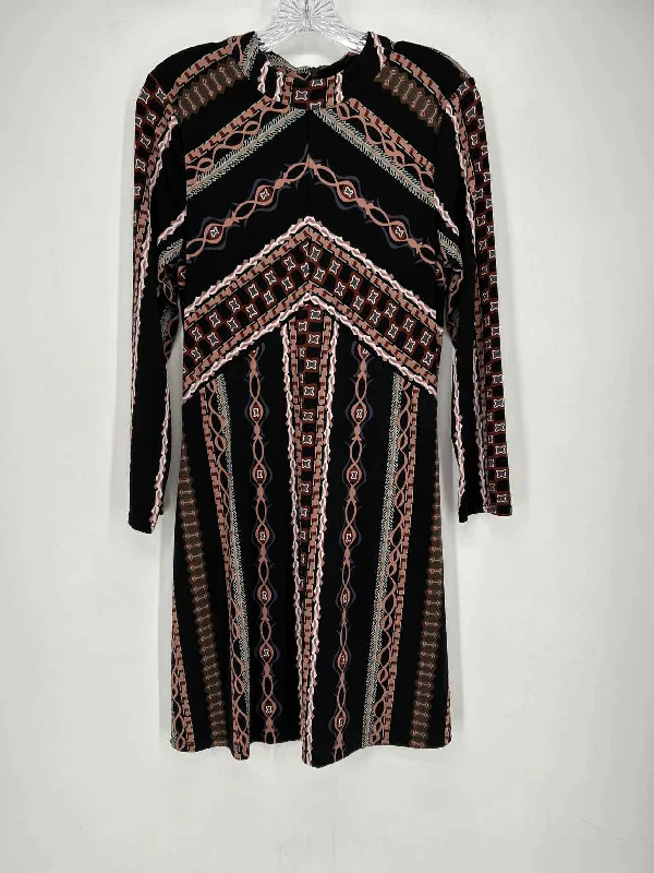 Free People Size M Black Print Dress