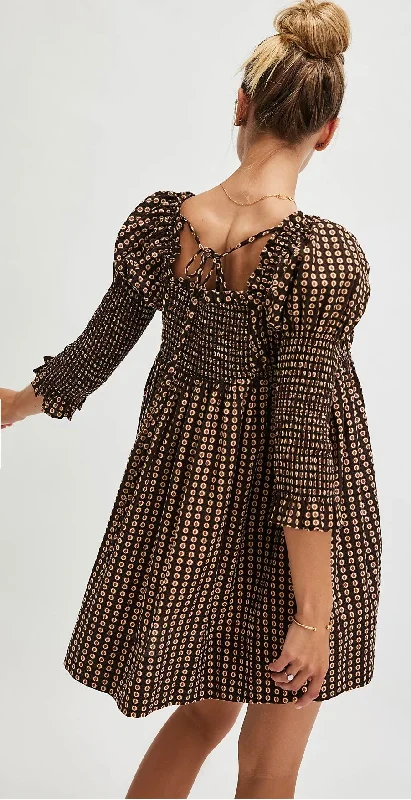 Free People Star Dipped Mini Black Combo Dress