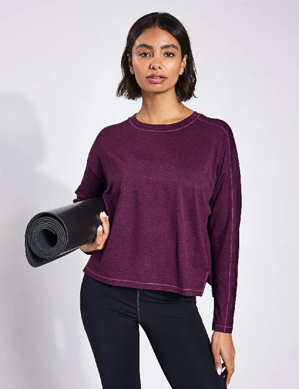 Referral Discount ReSet Long Sleeve Tee - Plum Heather