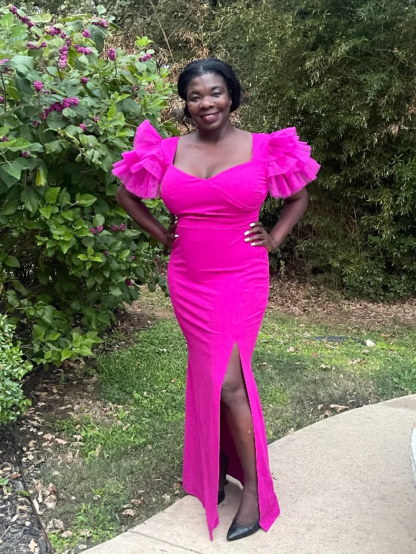 Limited Time Discount Hot Magenta Plus Size Maxi Dress