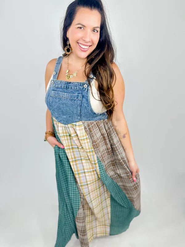 Overstock RESTOCK : Plaid to Meet You Overall Dress