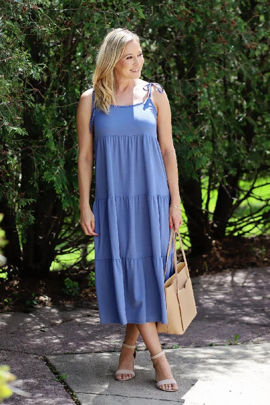 Buy More, Save More Indigo Tiered Dress