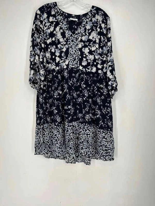 J Jill Size M Navy Floral Dress