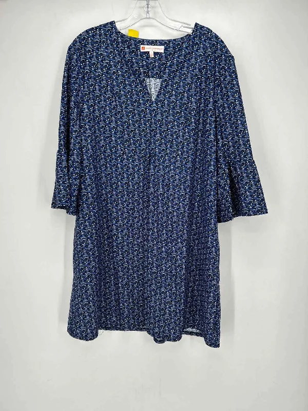 Jude Connally Ella Size L Navy Pagoda Print Dress