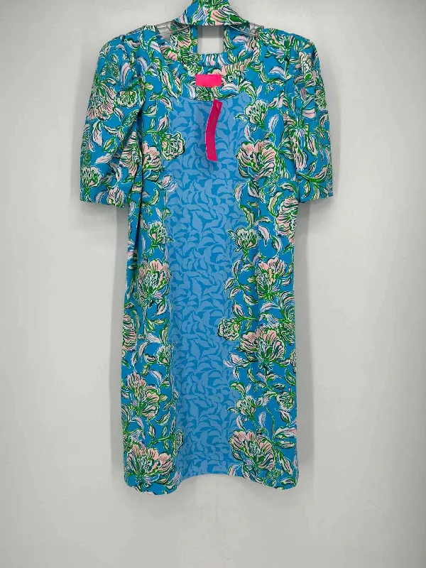 Lilly Pulitzer Harriet Elbow Sleeve Size XL Blue Floral NWT Dress