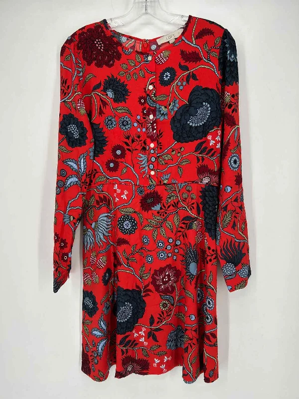 Loft Size 4 Red Floral Dress